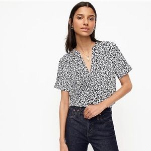 J. Crew Drapey band-collar top in ditsy floral